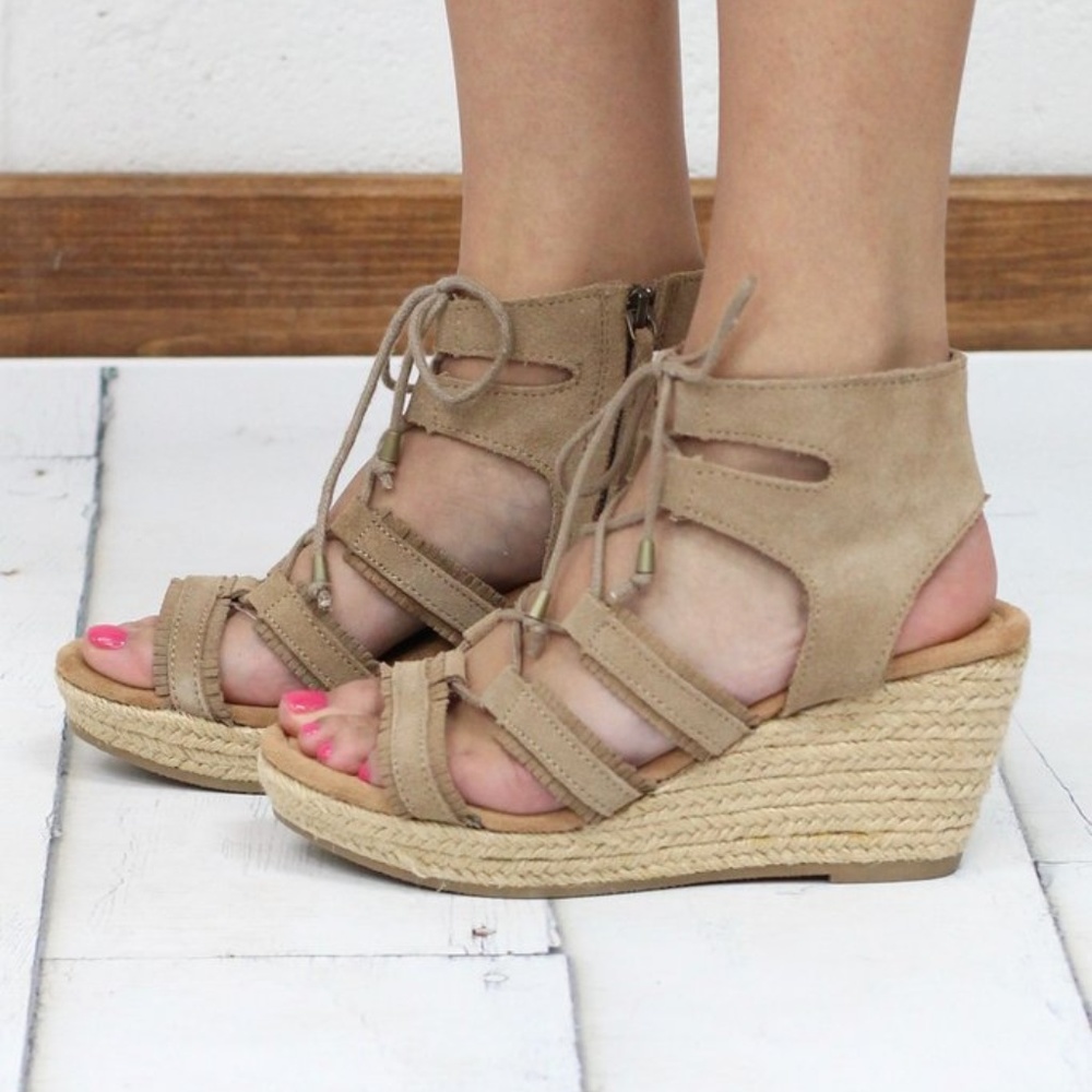 Minnetonka wedge sandal  - never worn!